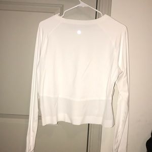 White lululemon cropped long sleeve